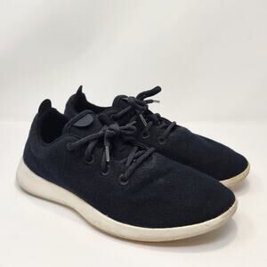 Allbirds Men Wool Runners Black White Sneaker Size 9 Lace Up Low Top Merino Wool